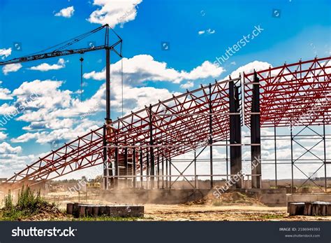 Installation Metal Trusses Frame During Construction Stock Photo 2186949393 | Shutterstock