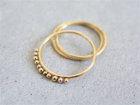 Minimalist Ring, Solid Gold Ring, Free Shipping, Delicate Gold Ring ...