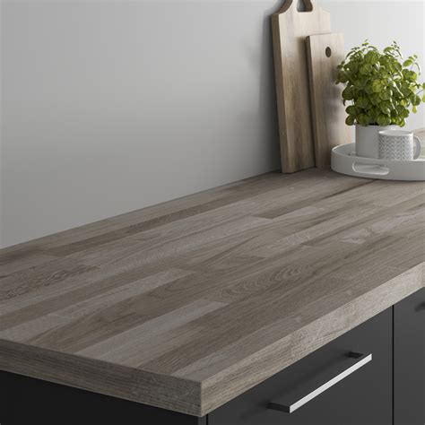 Howdens Authentic Grey Oak Block Effect Laminate Worktop | Laminate worktop, Wood worktop, Light ...