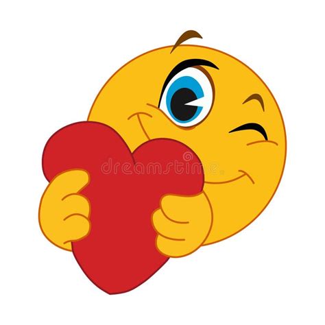 A Heart-giving Emoticon. Flat Vector Illustrations Stock Illustration - Illustration of isolated ...