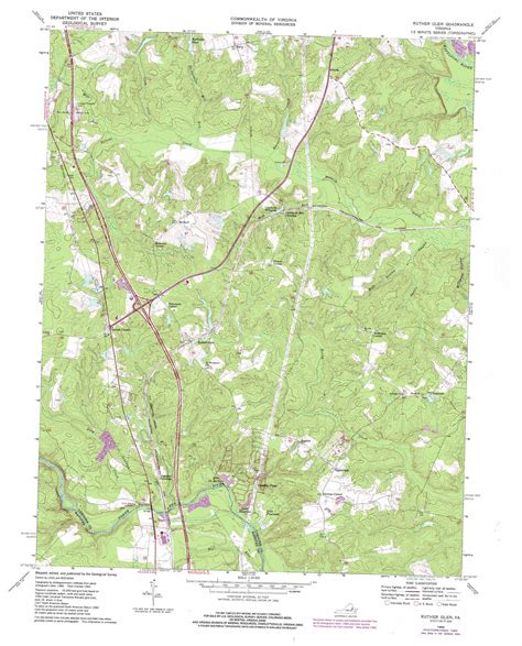 Ruther Glen topographic map 1:24,000 scale, Virginia