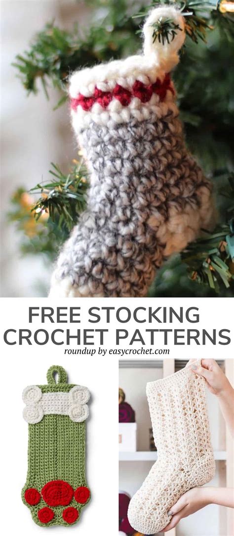 7 Easy Crochet Christmas Stocking Patterns - Easy Crochet Patterns