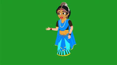 Rajkumari cartoon character green screen/cartoon character pose/green ...