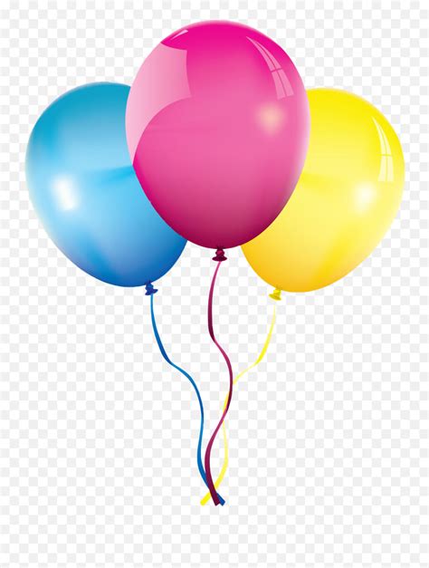 Cute Birthday Balloons Pink Tellow Blue - Balloons Png Emoji,Birthday Balloon Emoji - free ...