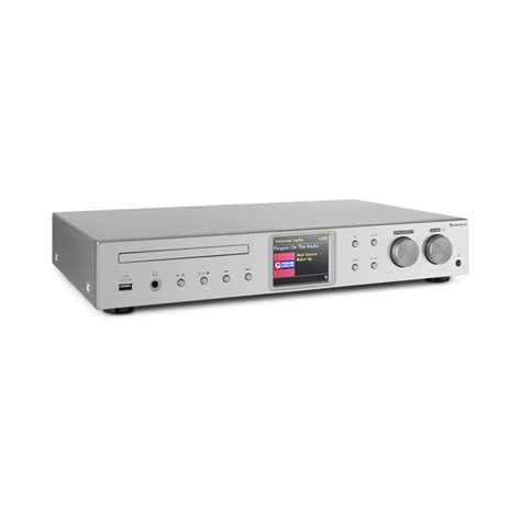 auna iTuner CD Hi-Fi Receiver Internet / DAB + / FM Radio CD Player WiFi Silver