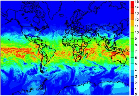 Global map of the NRT cloud-corrected UV index on 2 November 2013. | Download Scientific Diagram