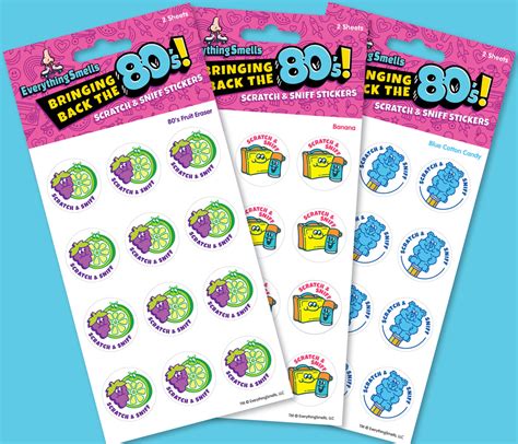 School Supplies EverythingSmells 80's Scratch & Sniff Stickers Set | EverythingSmells