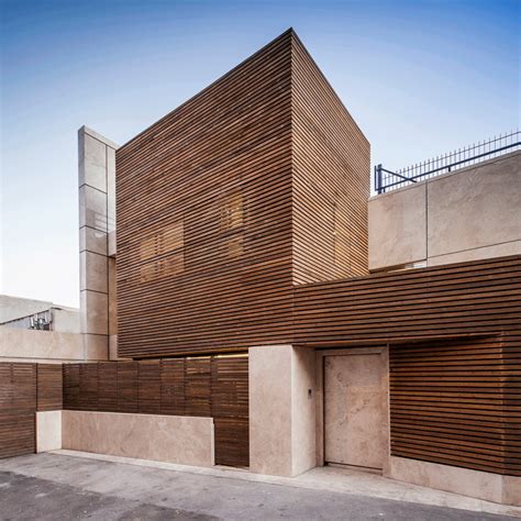 Bagh-Janat residential architecture with timber and travertine cladding in Isfahan Iran by ...