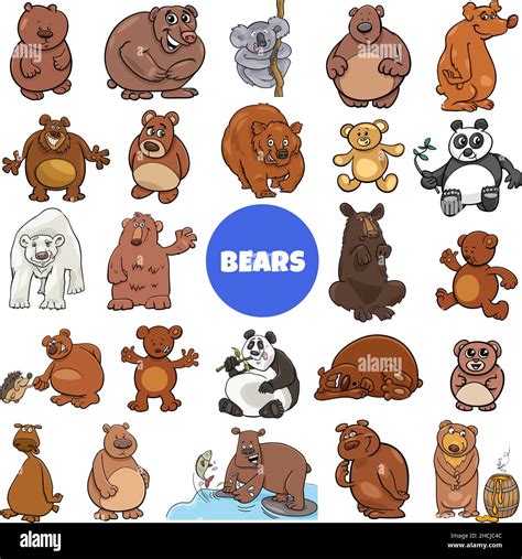 Cartoon illustration of funny bears animal characters big set Stock Vector Image & Art - Alamy