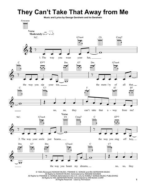 They Can't Take That Away From Me Sheet Music | George Gershwin | Ukulele