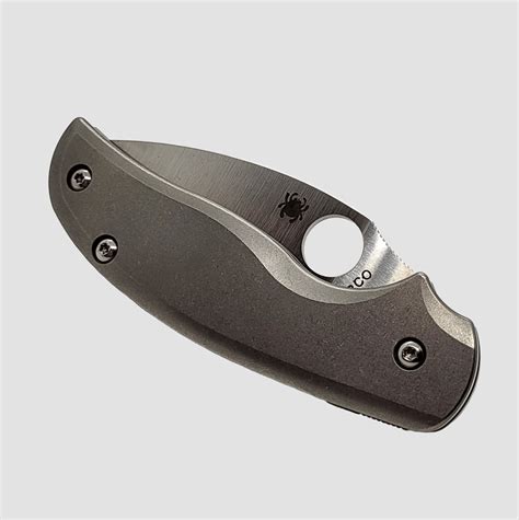 Spyderco Sage 5 Lightweight Scales - Grey Stonewash Titanium | Parsons Bladeworks