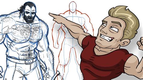 How to Draw BIG BADASS DUDES - Extreme Male Muscle Anatomy Tutorial! - YouTube