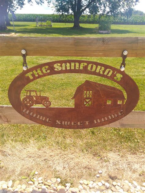 Personalized metal sign 32" x 19" for your home, ranch or farm. | Metal farm sign, Personalized ...