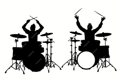 Premium Vector | Hand drawn drummer silhouette