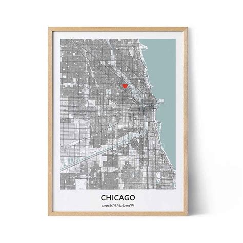 Chicago Map Poster - Your City Map Art - Positive Prints