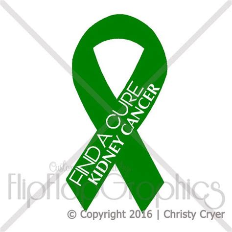 Green Awareness Ribbon Kidney Cancer Vinyl Graphic Sticker