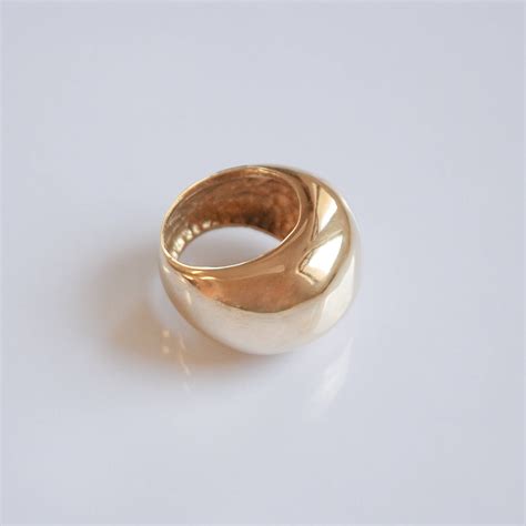 Gold Dome Ring Dome Ring Statement Dome Ring 14k Gold - Etsy