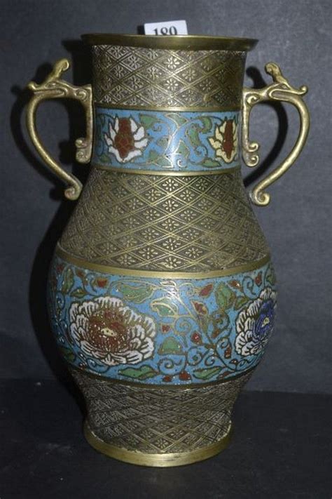 Chinese champleve cloisonne vase - Cloisonne - Oriental