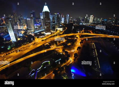 Night view at Singapore Stock Photo - Alamy