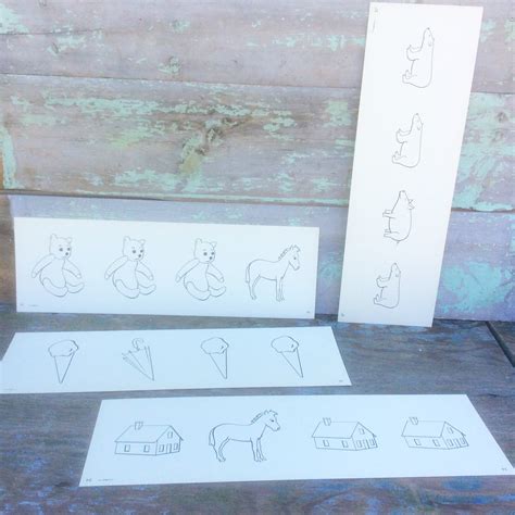 Set of 4 White Flashcards 19 Inch by 6 Inch Retro - Etsy