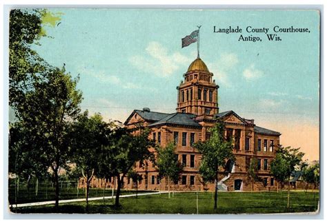 1914 Langlade County Courthouse Exterior Building Antigo Wisconsin WI Postcard | United States ...