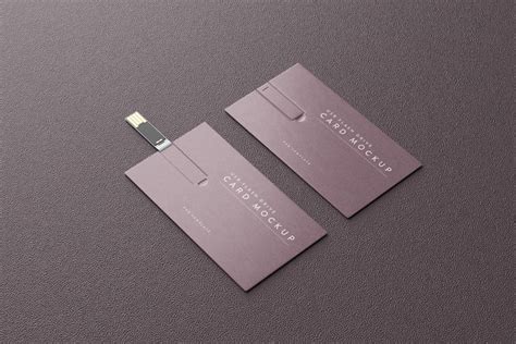 Premium PSD | Usb flash drive business card mockup