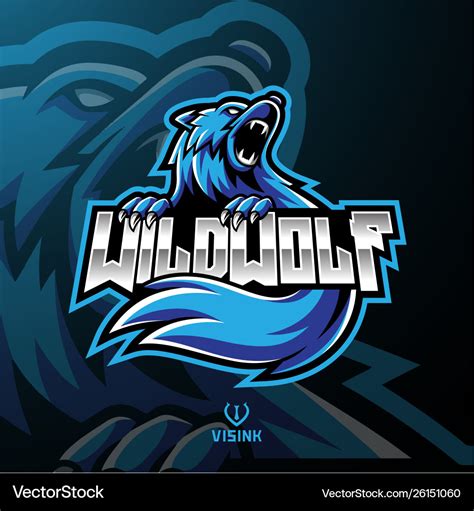 Wild wolf mascot logo design Royalty Free Vector Image