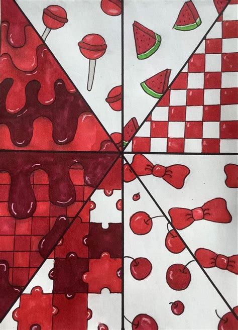 -Red edition- Triangle drawing | Легкие рисунки, Художественные идеи ...