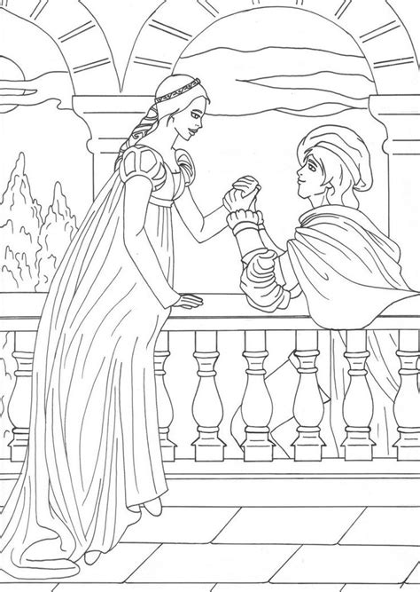 Romeo And Juliet Balcony Scene Coloring Pages | Romeo and juliet drawing, Romeo and juliet ...