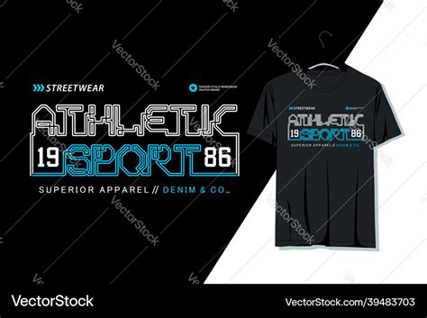 T-shirt print design slogan athletic sport Vector Image