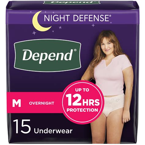 Depend Night Defense Adult Incontinence Underwear for Women, Overnight, M, Blush, 15Ct - Walmart.com