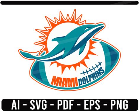 Miami Dolphins Ball SVG NFL sports Logo Football cut file for | Etsy