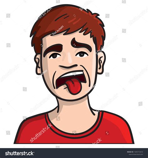 Face Boy Disgusted Facial Expression Tongue Stock Vector (Royalty Free) 1505772413 | Shutterstock