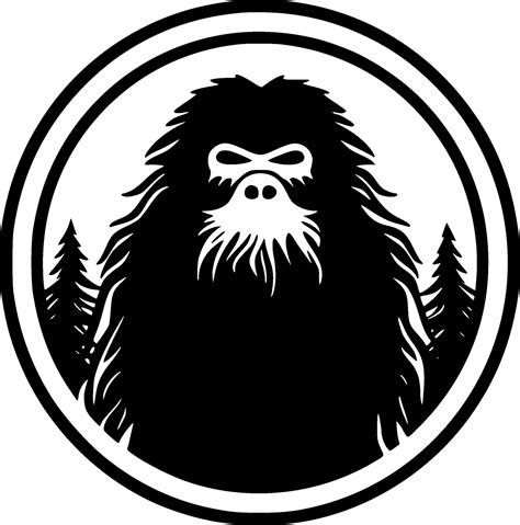 Bigfoot, Black and White Vector illustration 27301011 Vector Art at ...