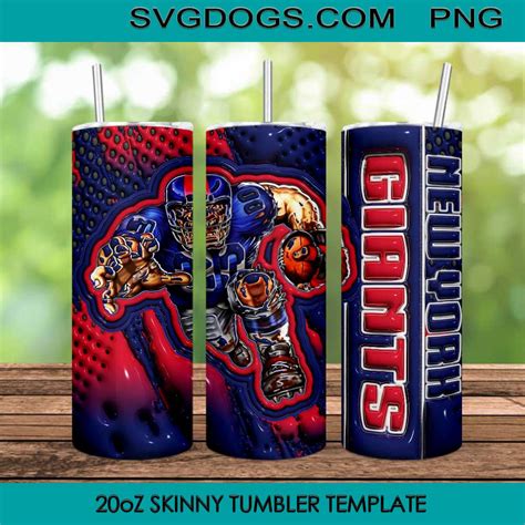 New York Giants Mascot 3D 20oz Skinny Tumbler PNG #1