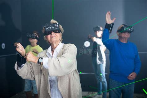 Family Playing VR Games Together Stock Image - Image of european ...