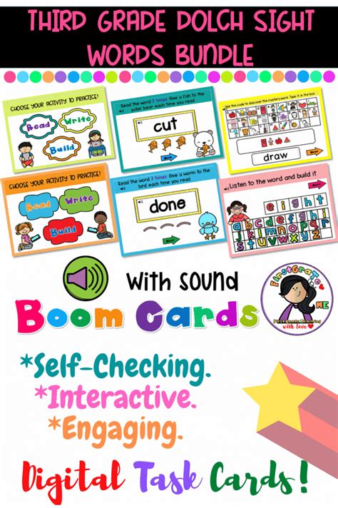 Third Grade Dolch Sight Words Bundle BOOM CARDS | Dolch sight words, Sight words, Dolch