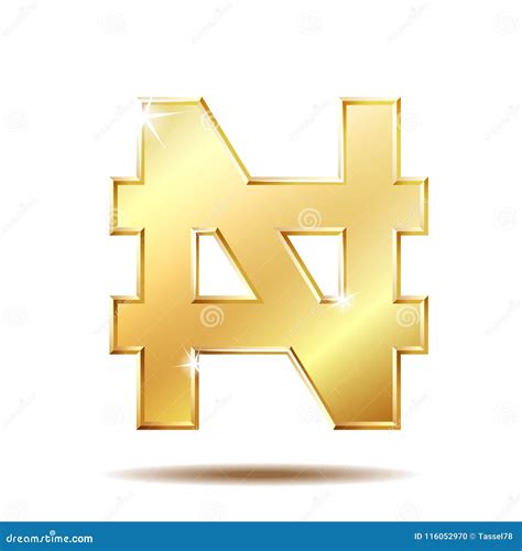 Shiny Golden Nigerian Naira Currency Sign Stock Vector - Illustration of design, exchange: 116052970