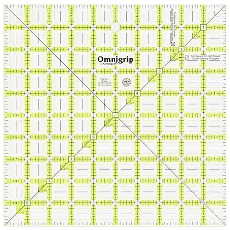 Omnigrip® by Omnigrid® 10" x 10" Non-Slip Square Quilting Ruler ...