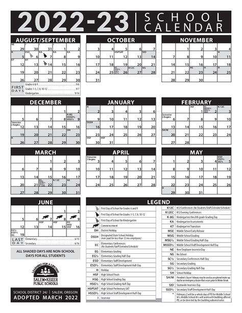 Salem Keizer School District Calendar 2022-2023 & Holidays