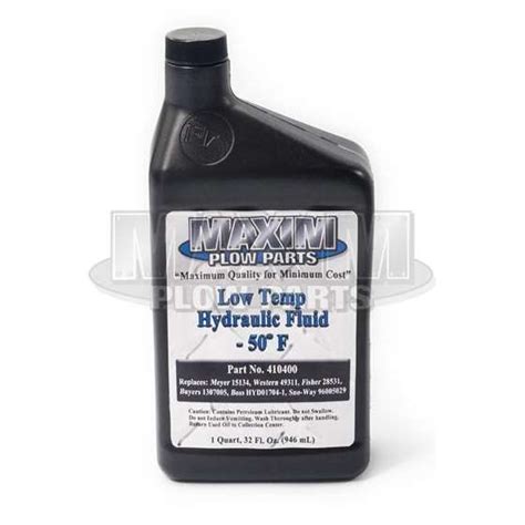 Maxim Snowplow Low Temp Hydraulic Oil-Quart 410400 @Maxim Snowplow Parts