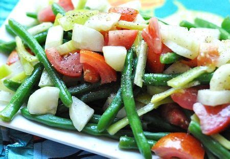 Green Bean Salad Recipe with Cucumber, Cubanelle Pepper and Tomato | Green beans, Green bean ...