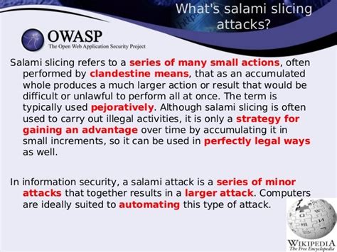 Salami slicing attacks