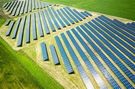 Amazing Solar Panels and Wind Turbines in Summer, Poland Stock Image - Image of power, green ...