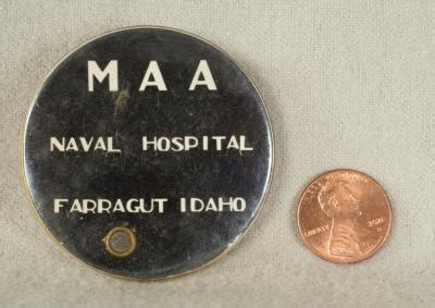 SOLD Archive Area-- WWII era Naval Hospital Farragut ID Badge