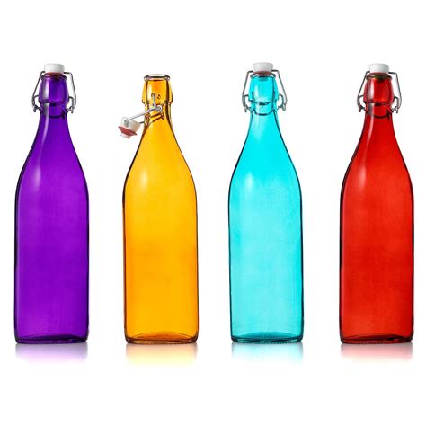 Italian Glass Bottles | Decorative, Red, Blue, Orange, Purple | UncommonGoods