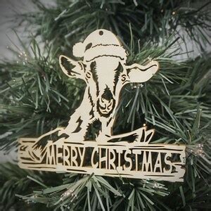 Christmas Goat, Goat Charm Ornament, Merry Christmas Goat Ornament, Farm Ornament, Gift Tag ...