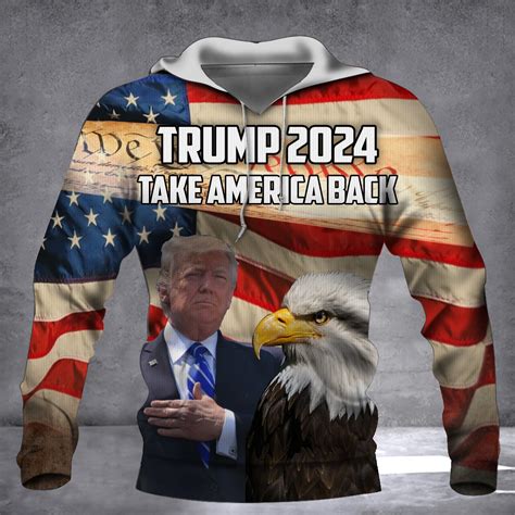 Trump 2024 Take America Back Flag Patriotic Eagle Donald Trump Banner - Moothearth