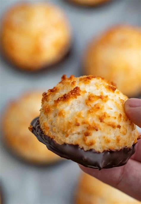 Chocolate-Dipped Coconut Macaroons - Dinner, then Dessert