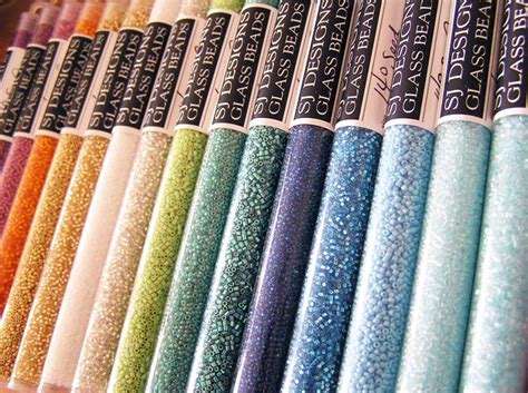 SJ Designs size 14/0 seed beads in 1-ounce bead tubes www.sj-designs.com Antique Lace, Metallic ...